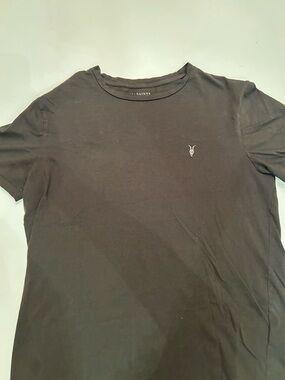 All Saints Black Short Sleeve Crew Logo Tee